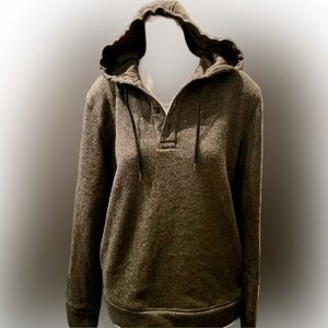 Olive Hooded Button up Sweater